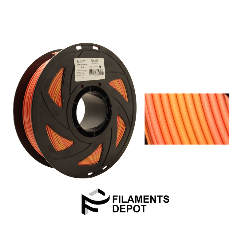 Filaments Depot Silk Gradient PLA - 1.75mm 1kg - Flame (Gold-Red)