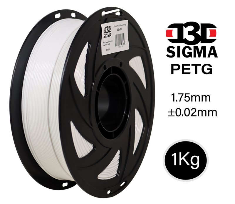 D3D Sigma PETG 1kg 1.75 mm Spooled Various Colors