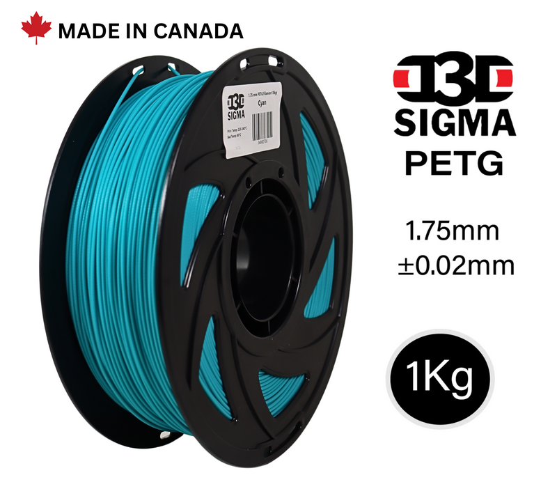 D3D Sigma PETG 1kg 1.75 mm Spooled Various Colors