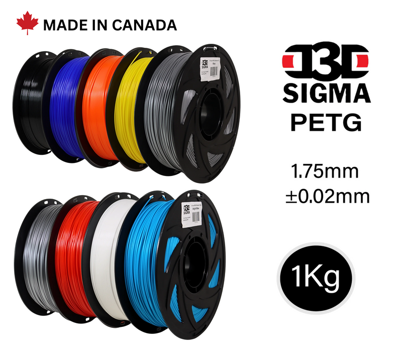 D3D Sigma PETG 1kg 1.75 mm Spooled Various Colors