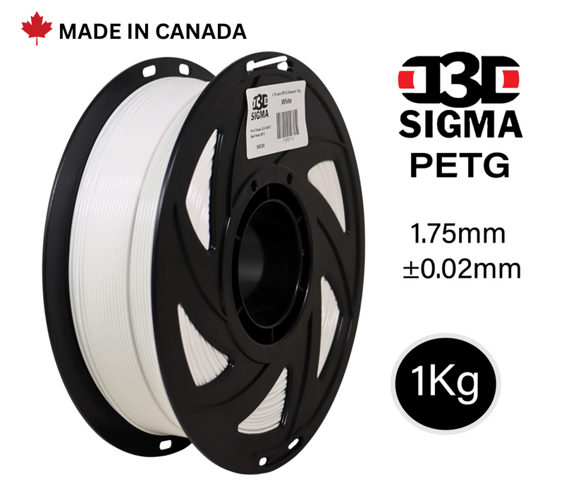 D3D Sigma PETG 1kg 1.75 mm Spooled Various Colors