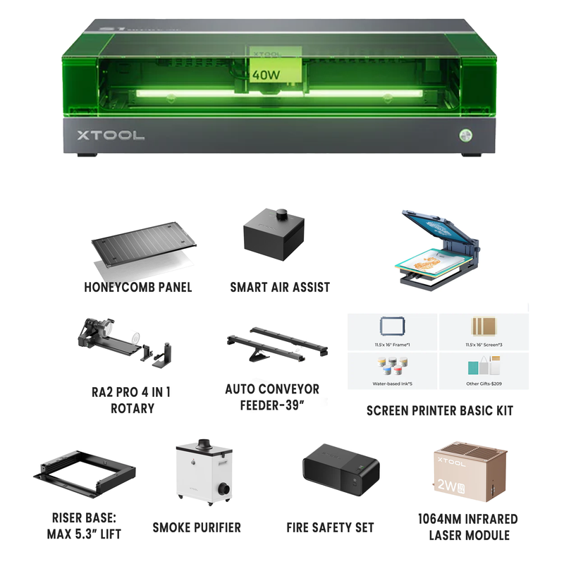 xTool S1 Enclosed Diode Laser Cutter - UL and ETL Certified