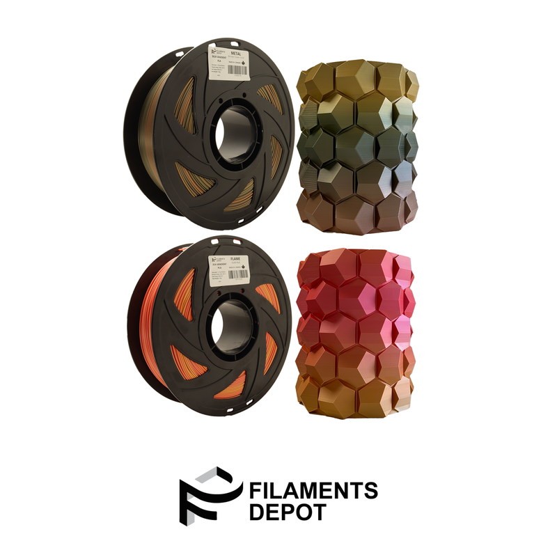 Filaments Depot Silk Gradient PLA - 1.75mm 1kg Various Colors