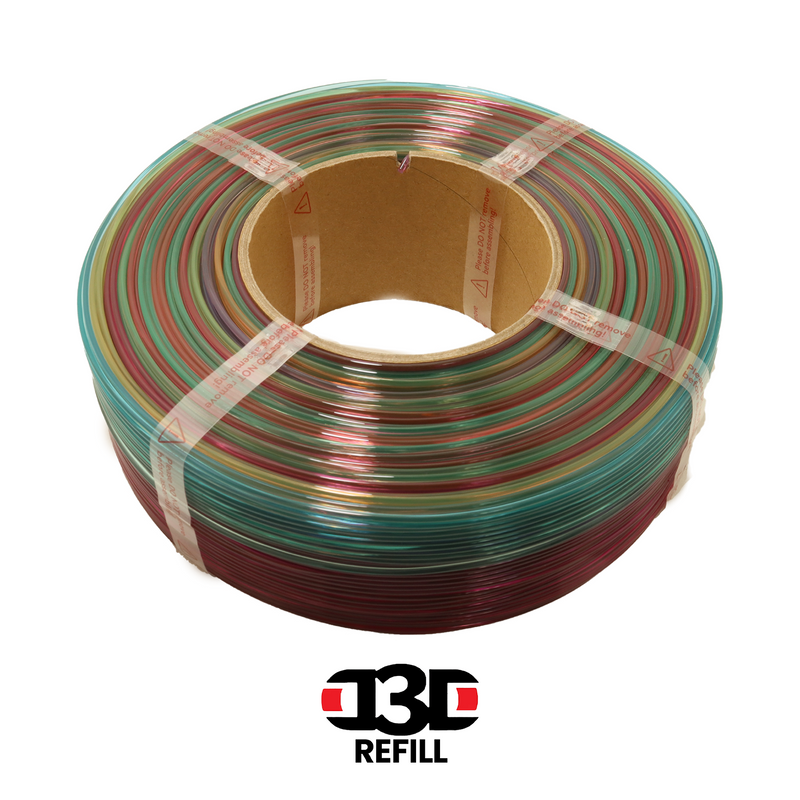 D3D PLA Transparent Refill - Bambu Lab Spool Compatible - 1.75mm 1kg - Various Colors